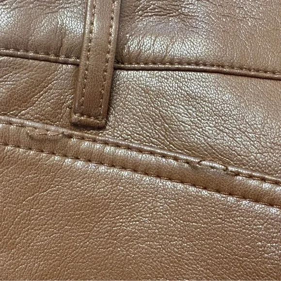 NWT Wilfred Pants Melina Crop Cognac Brown Faux Leather Sz. 8 - Picture 8 of 14